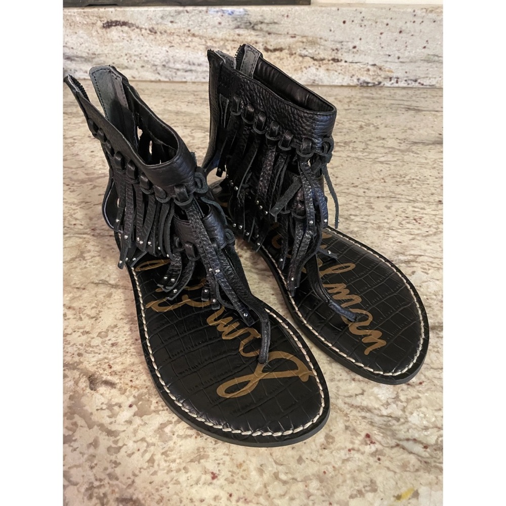 Sam Edelman Black Sandals with tassels